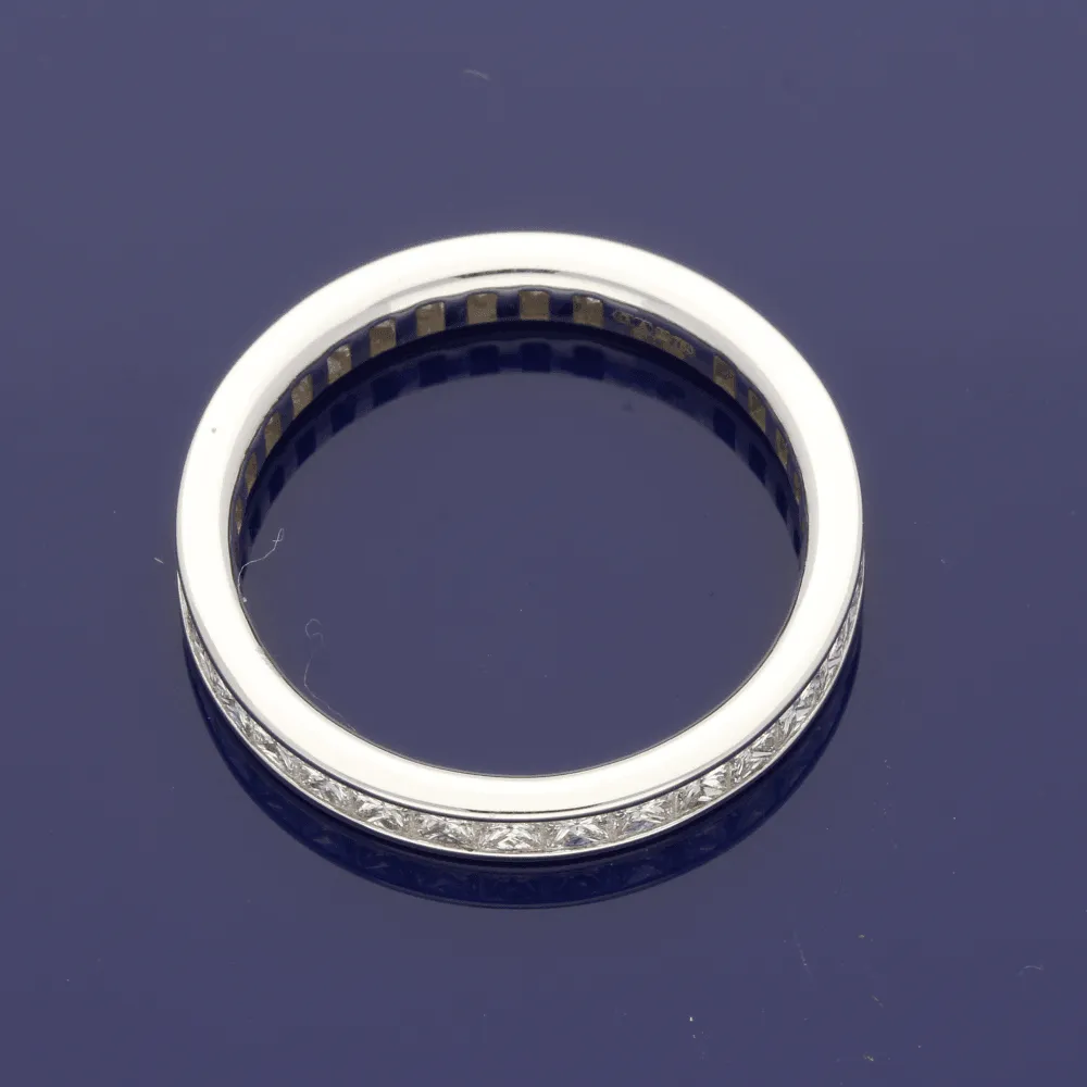 18ct White Gold Princess Cut Diamond Full Eternity Ring