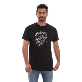 ADVENTURE COTTON RICH BLACK SHORT SLEEVE CREW NECK