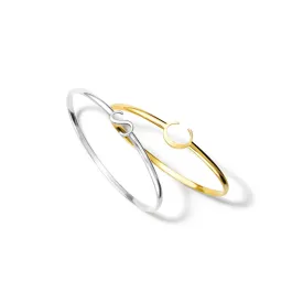 Alice Alphabet Initial Bangle Yellow Gold