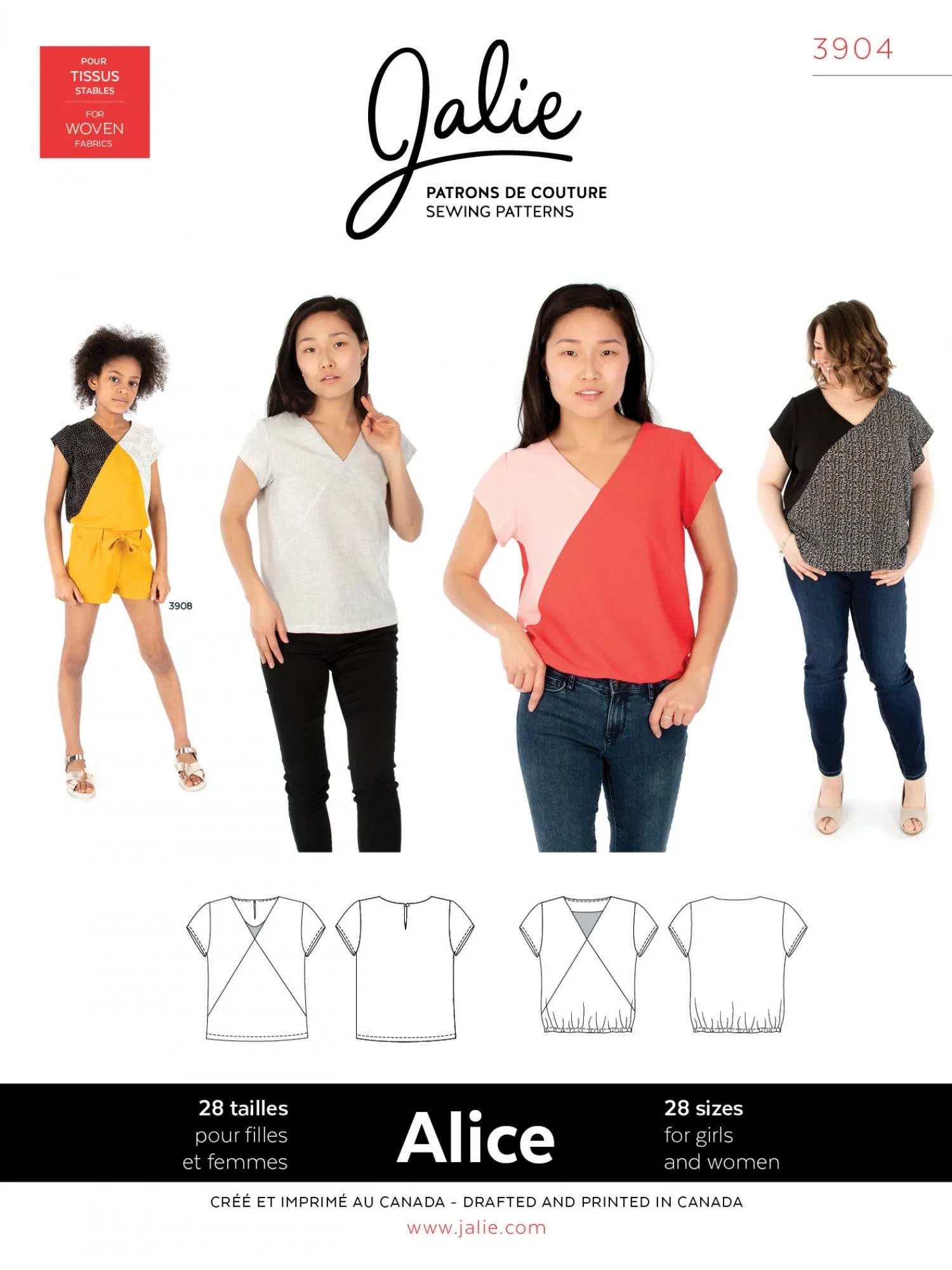 Alice V-Neck Blouse Sewing Pattern by Jalie