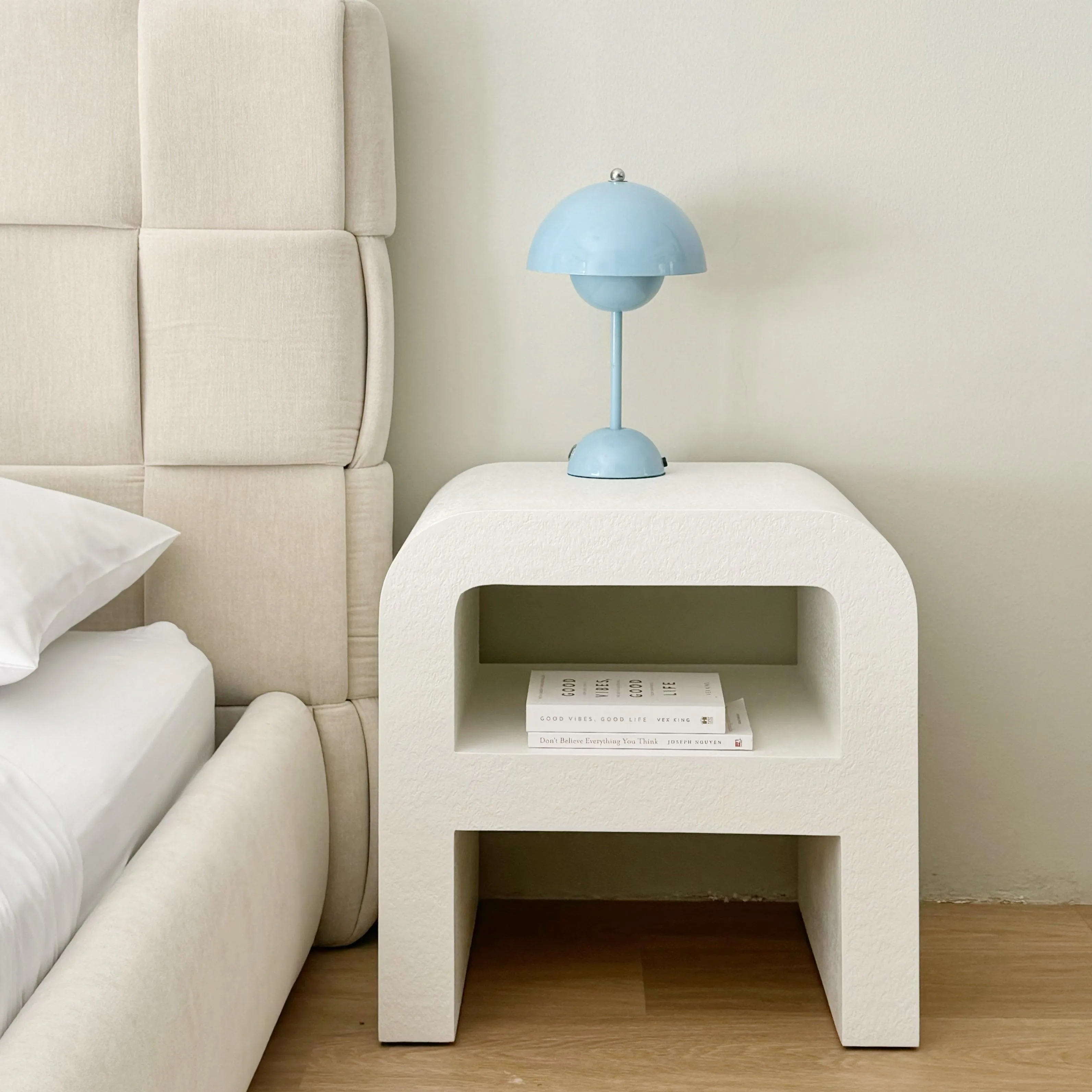 Archy Bedside Table - Plaster Finish