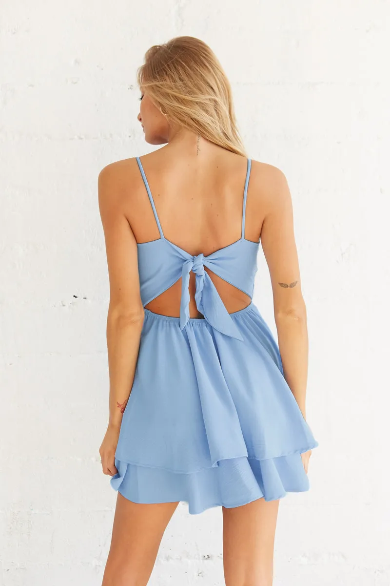 Ava Tie Back Ruffle Mini Dress