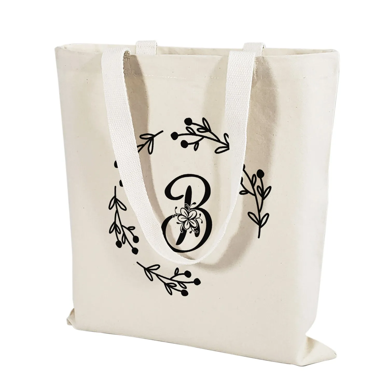 ''B'' Letter Initial Canvas Tote Bag - Initials Bags