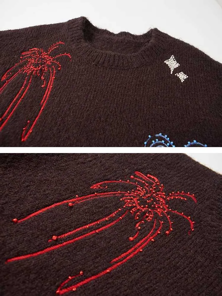 Beaded embroidered sweater【s0000009840】