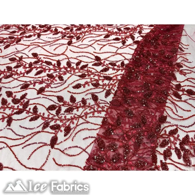 Beautiful Embroidery Floral Lace Sequin Beaded Fabric