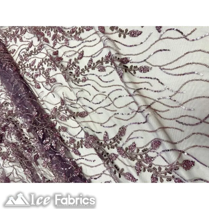 Beautiful Embroidery Floral Lace Sequin Beaded Fabric