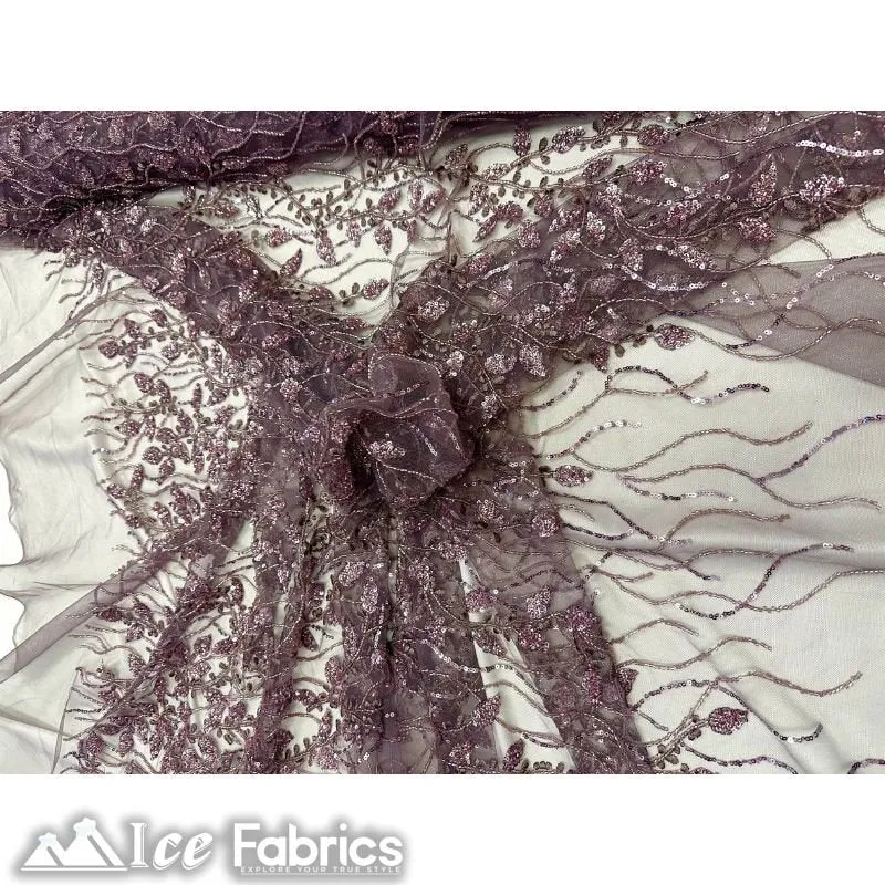 Beautiful Embroidery Floral Lace Sequin Beaded Fabric