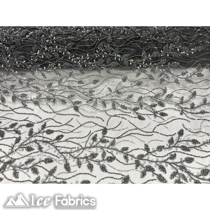 Beautiful Embroidery Floral Lace Sequin Beaded Fabric