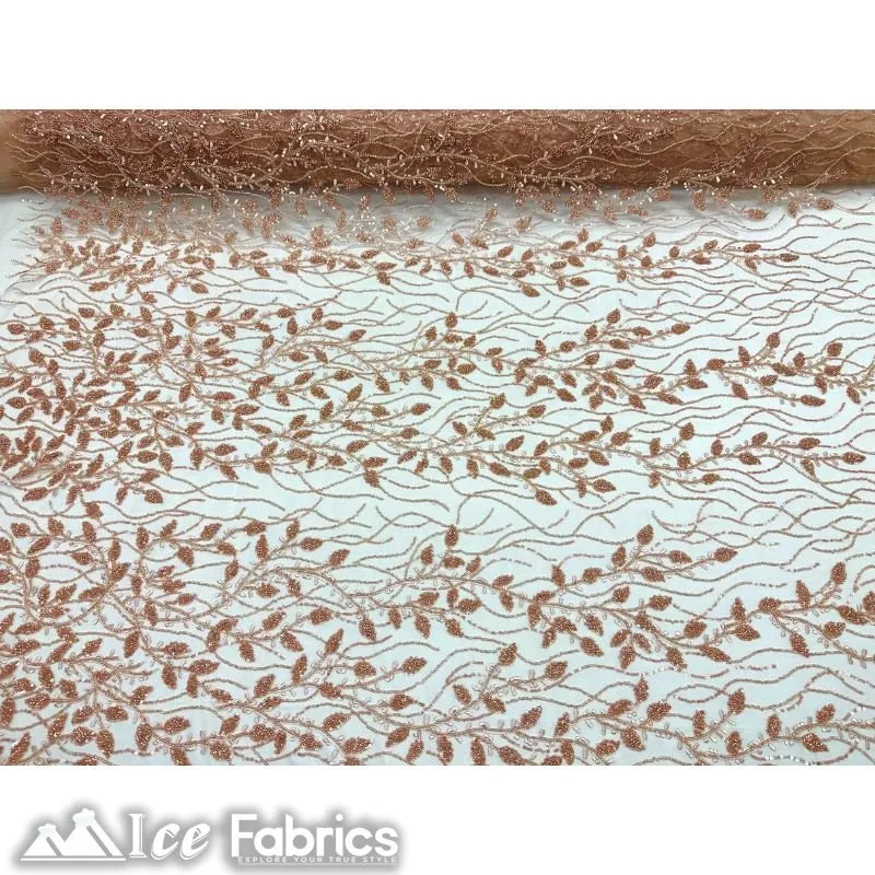 Beautiful Embroidery Floral Lace Sequin Beaded Fabric