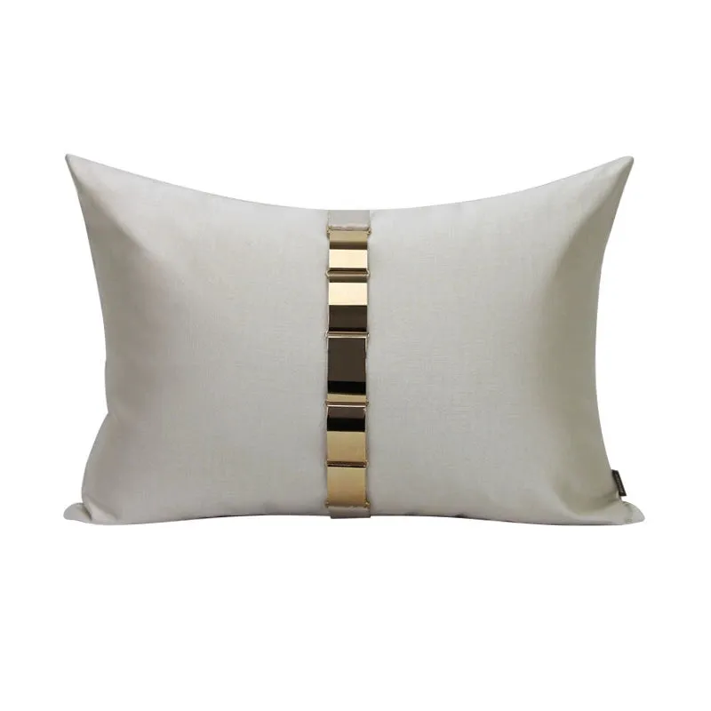 Beige Minimalist Metal Waist Throw Pillow