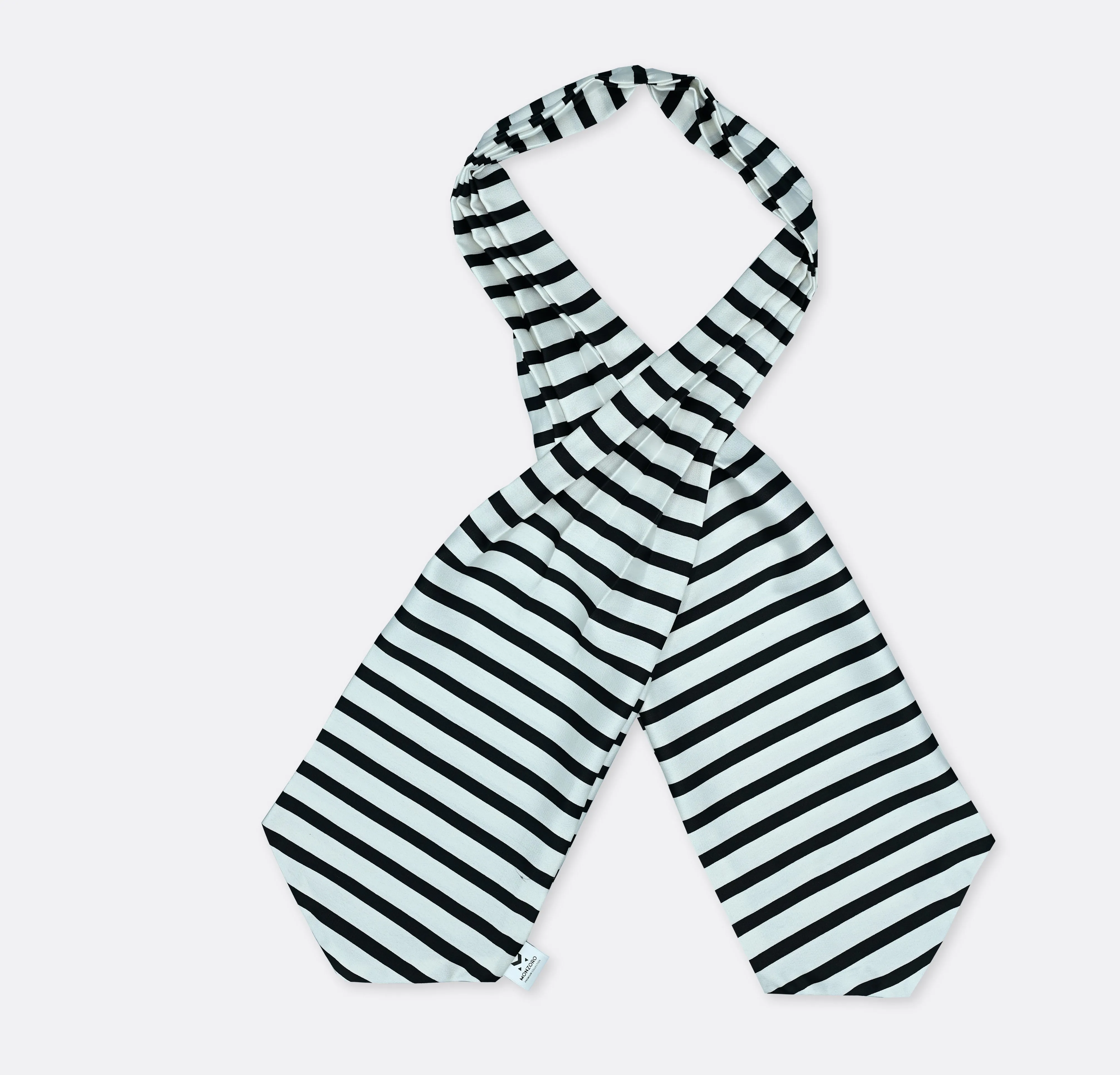 Black & White Stripes Silk Ascots