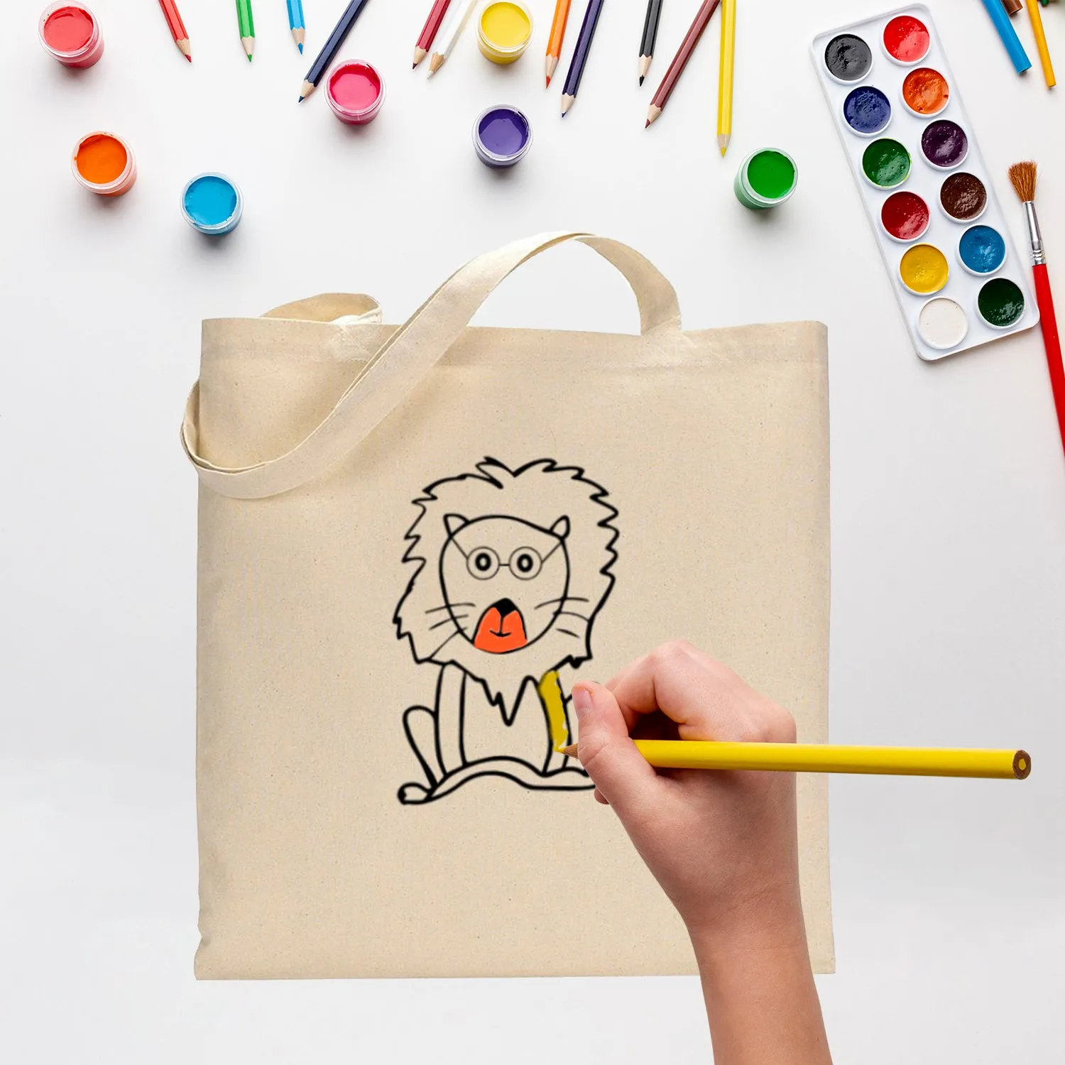 Black Color The Lion King Tote Bag (Basic Level) - Coloring-Painting Bags for Kids