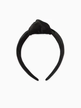 Black Velvet Girl Top Knot Headband