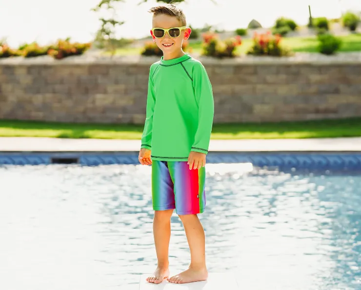 Boys UPF 50  Long Sleeve Rashguard | Elf Green