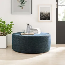 Callum Large 38" Round Woven Heathered Fabric Upholstered Ottoman by Modway