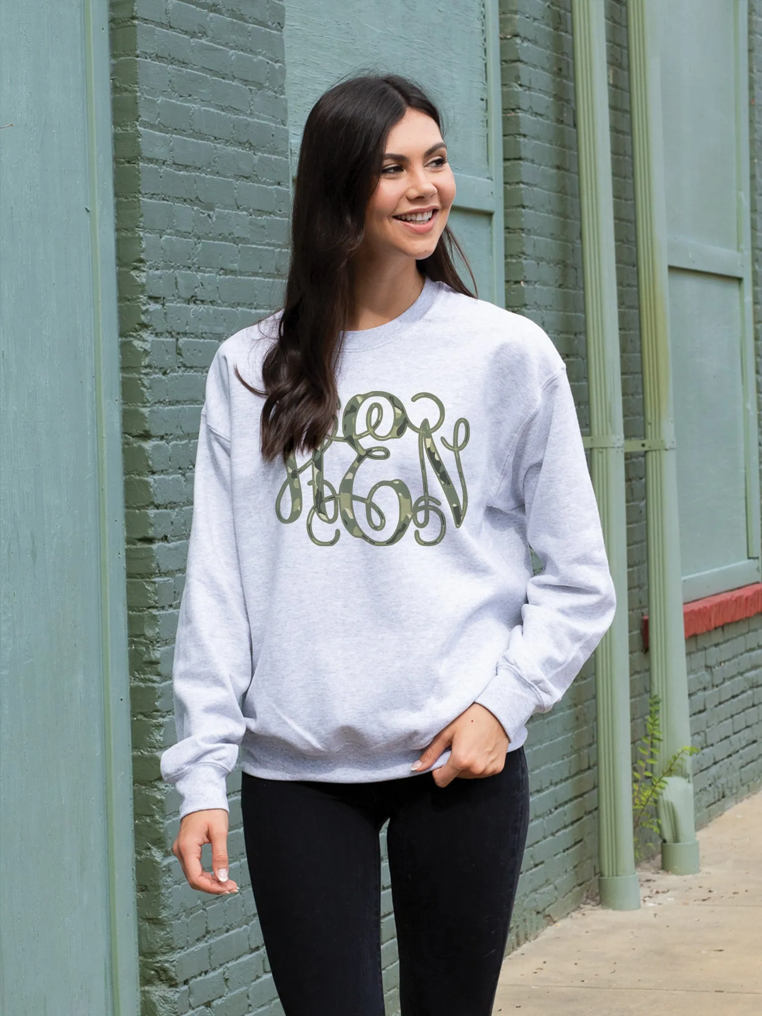 Camo Monogram Sweatshirt - Grey