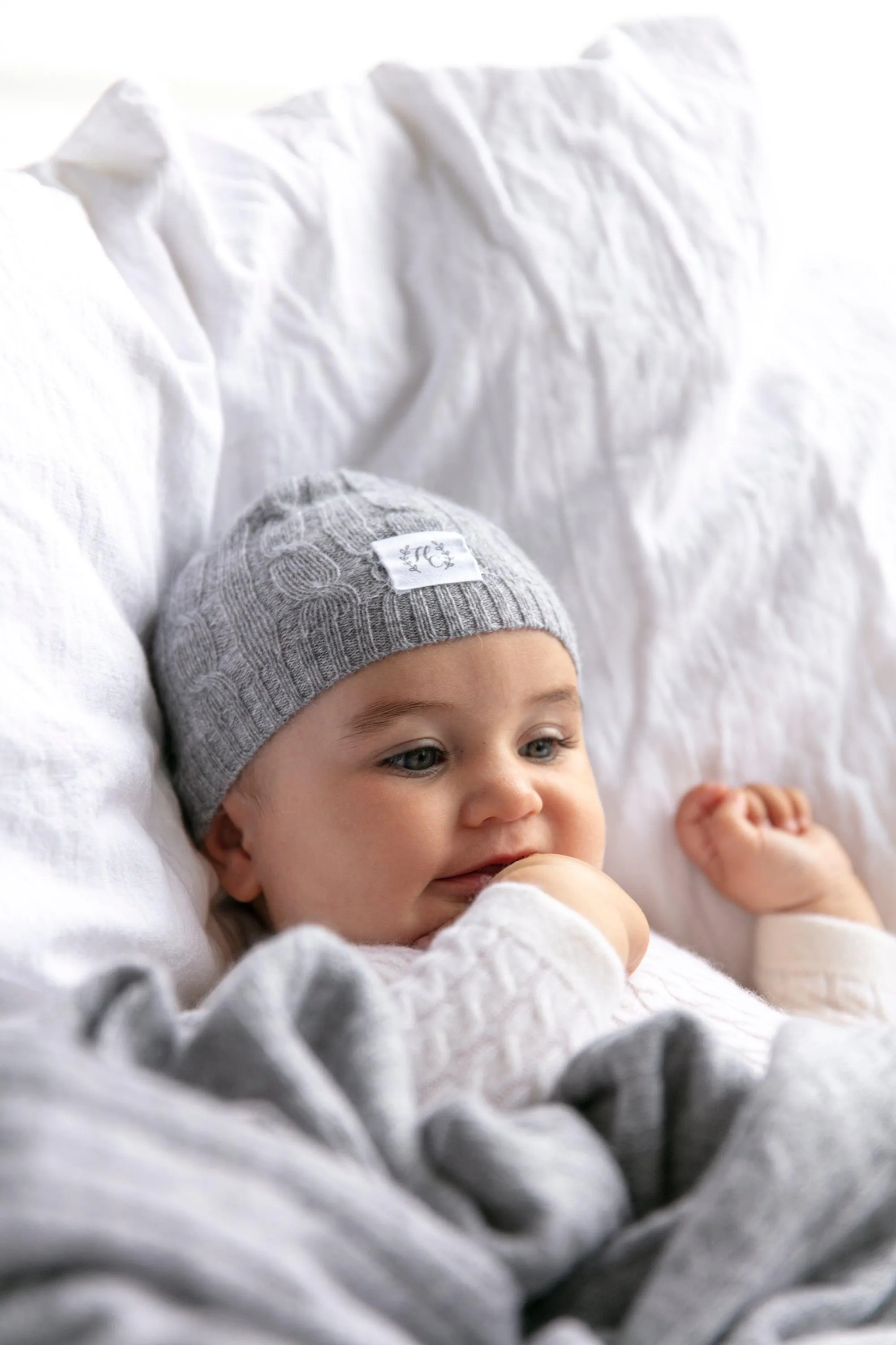 Cashmere Baby Beanie - Ash