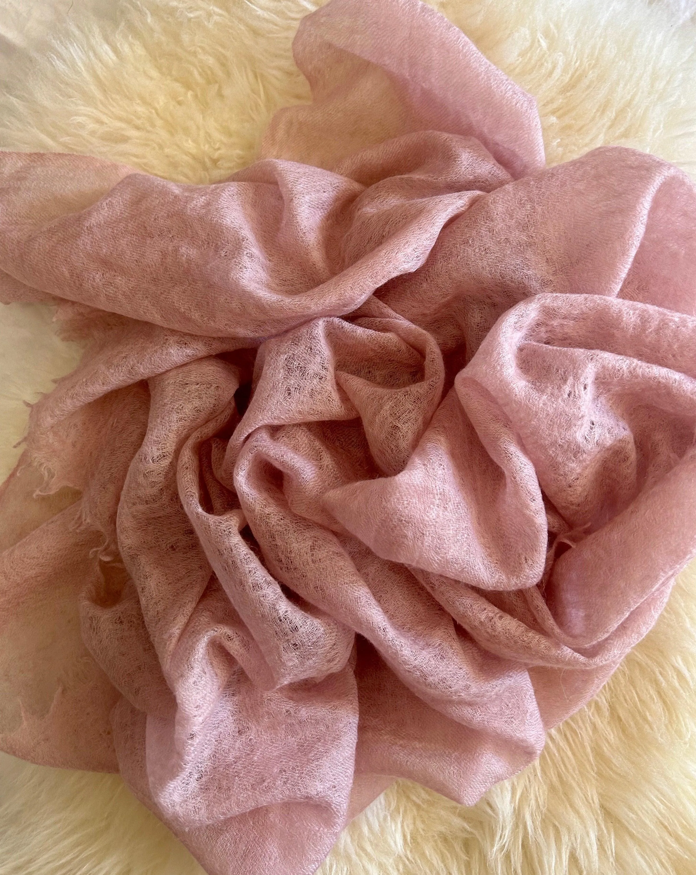 Cashmere Baby Blanket Hand-loomed Rose