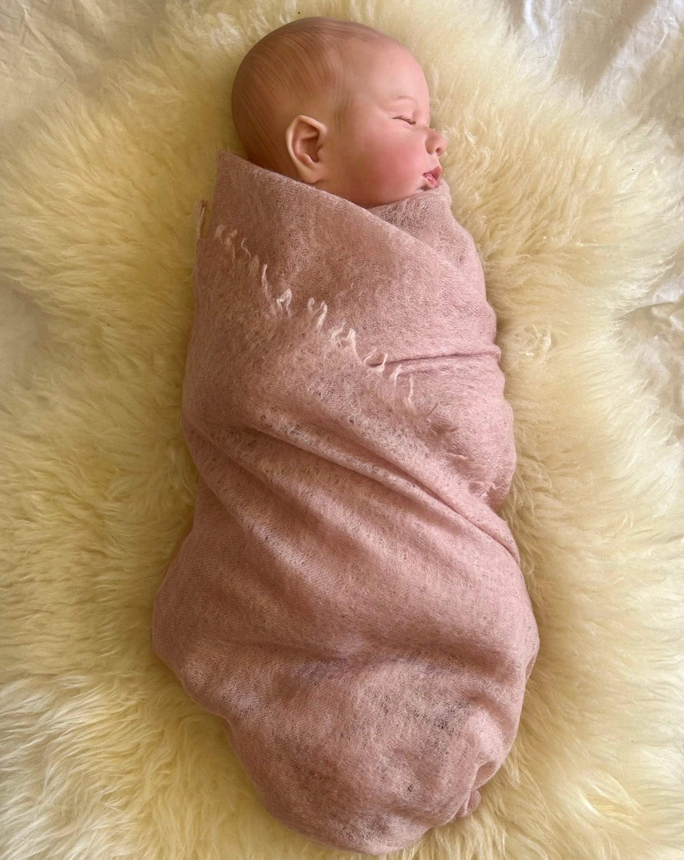 Cashmere Baby Blanket Hand-loomed Rose