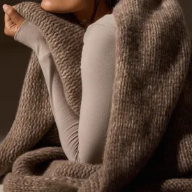 Cashmere Melange Knit Blanket - Taupe Melange