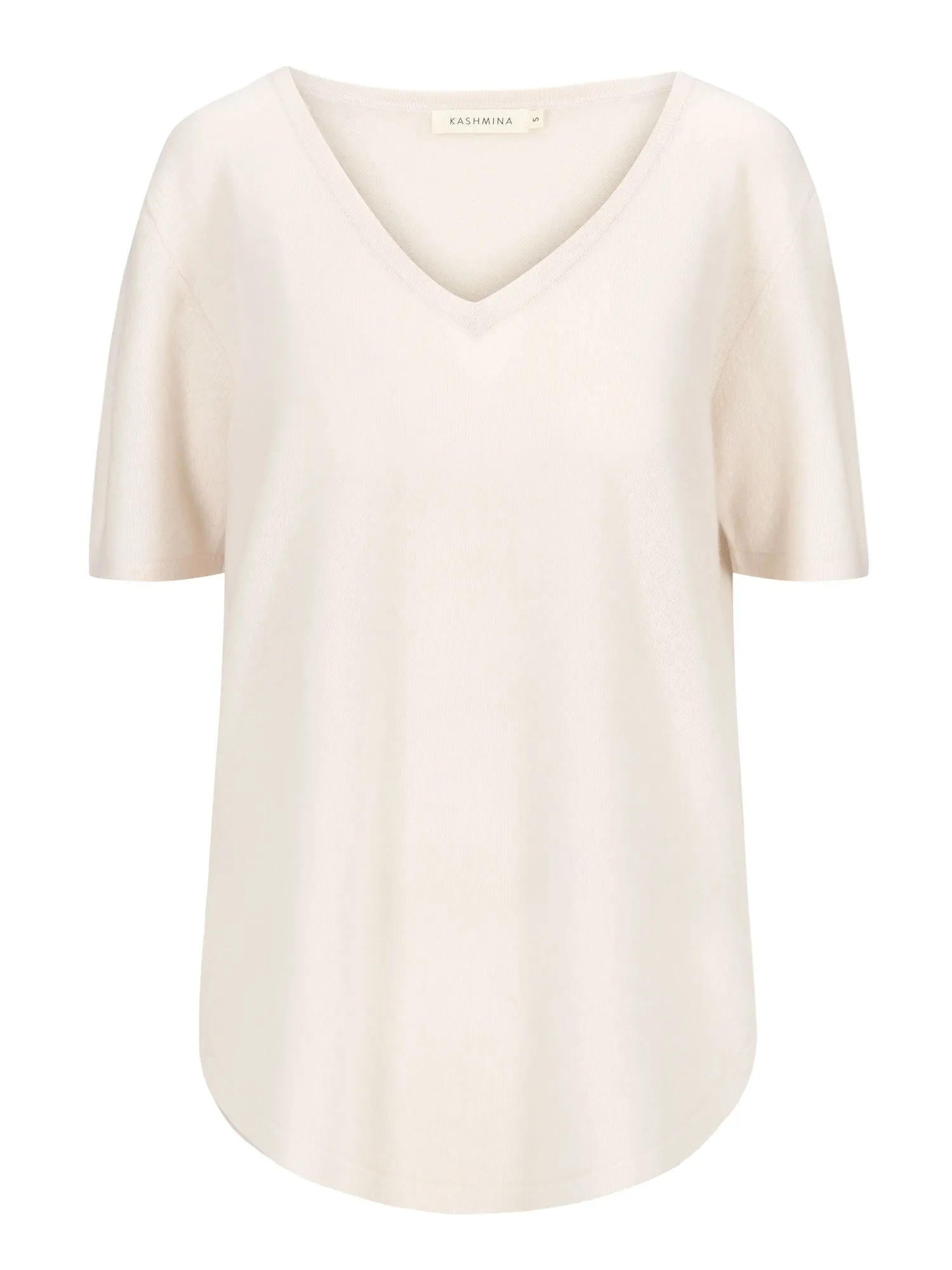 Cashmere T-shirt "Iben" - pearl