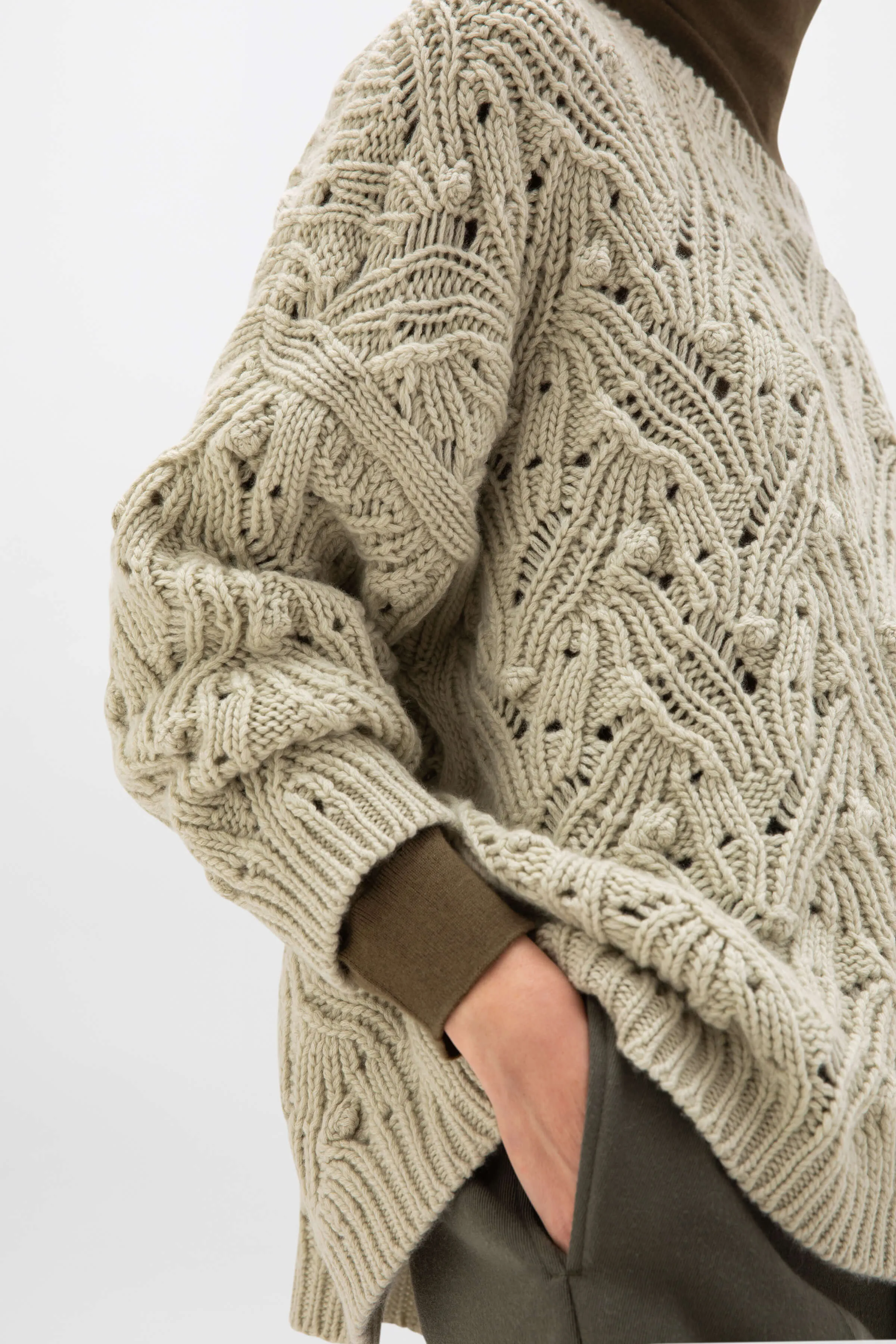 Chunky Lace Stitch Cashmere Jumper