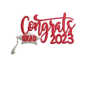 Congrats Grad 2023 Embroidered Design