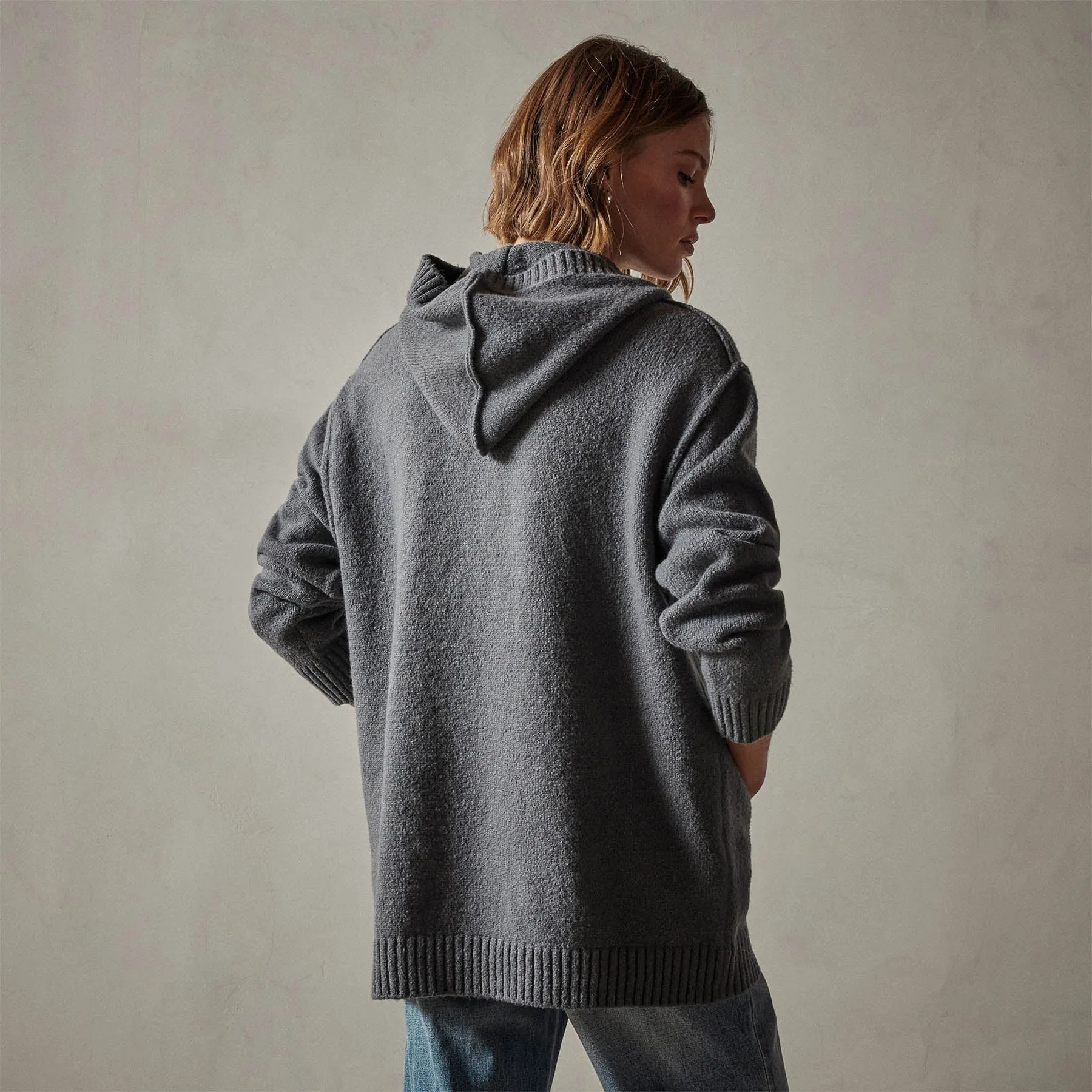 Cotton Cashmere Oversize Hoodie - Flint