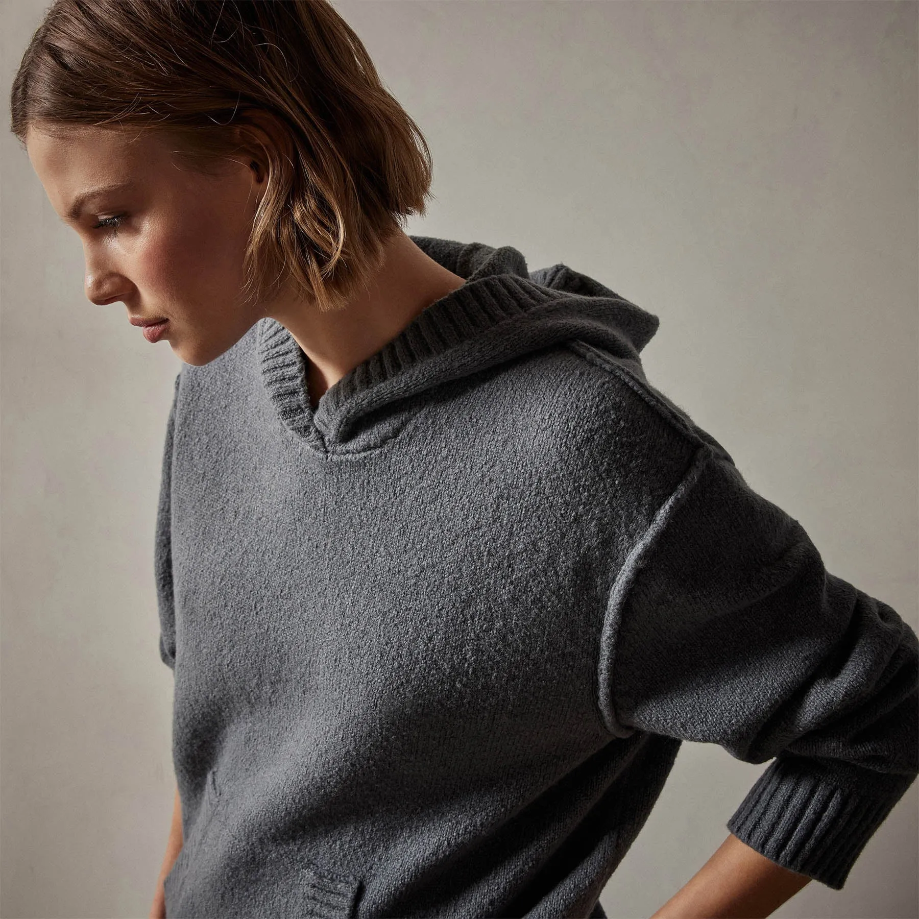 Cotton Cashmere Oversize Hoodie - Flint