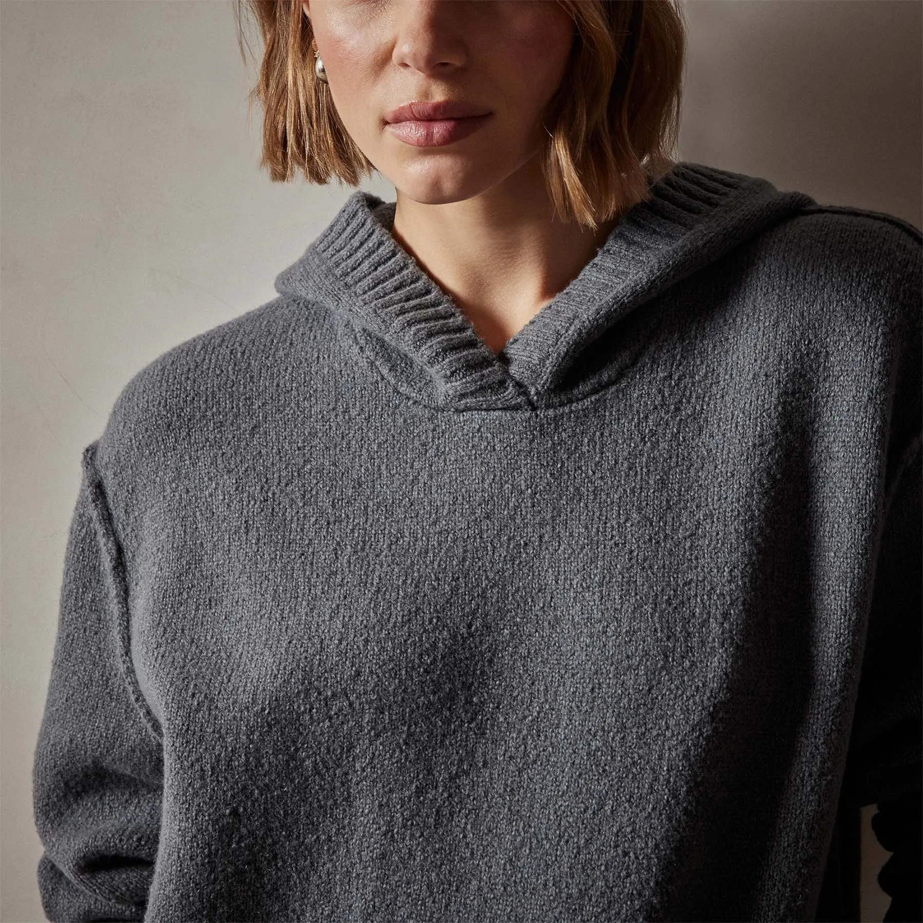 Cotton Cashmere Oversize Hoodie - Flint