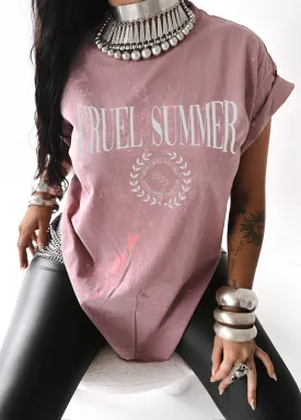 CRUEL SUMMER BLEACHED OUT SIDE SLIT TEE