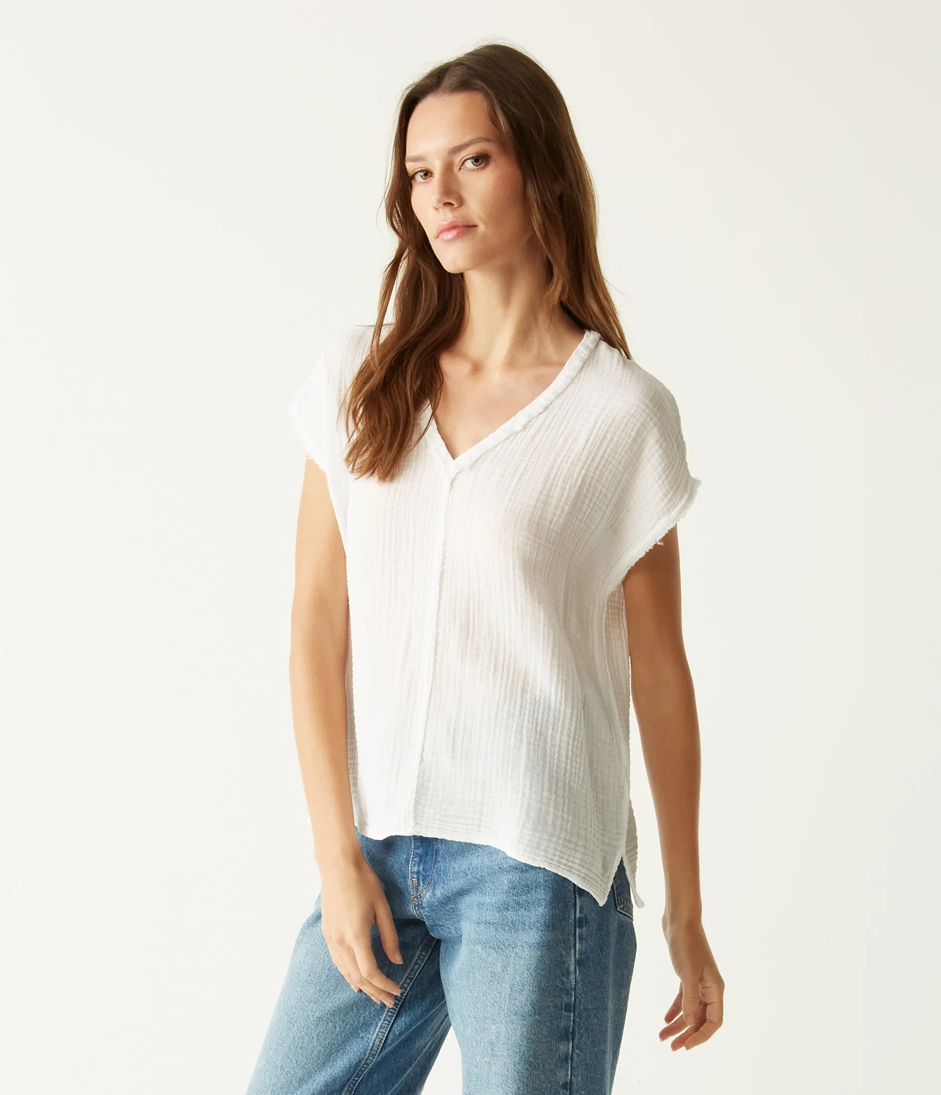 Draya Gauze V-Neck Top