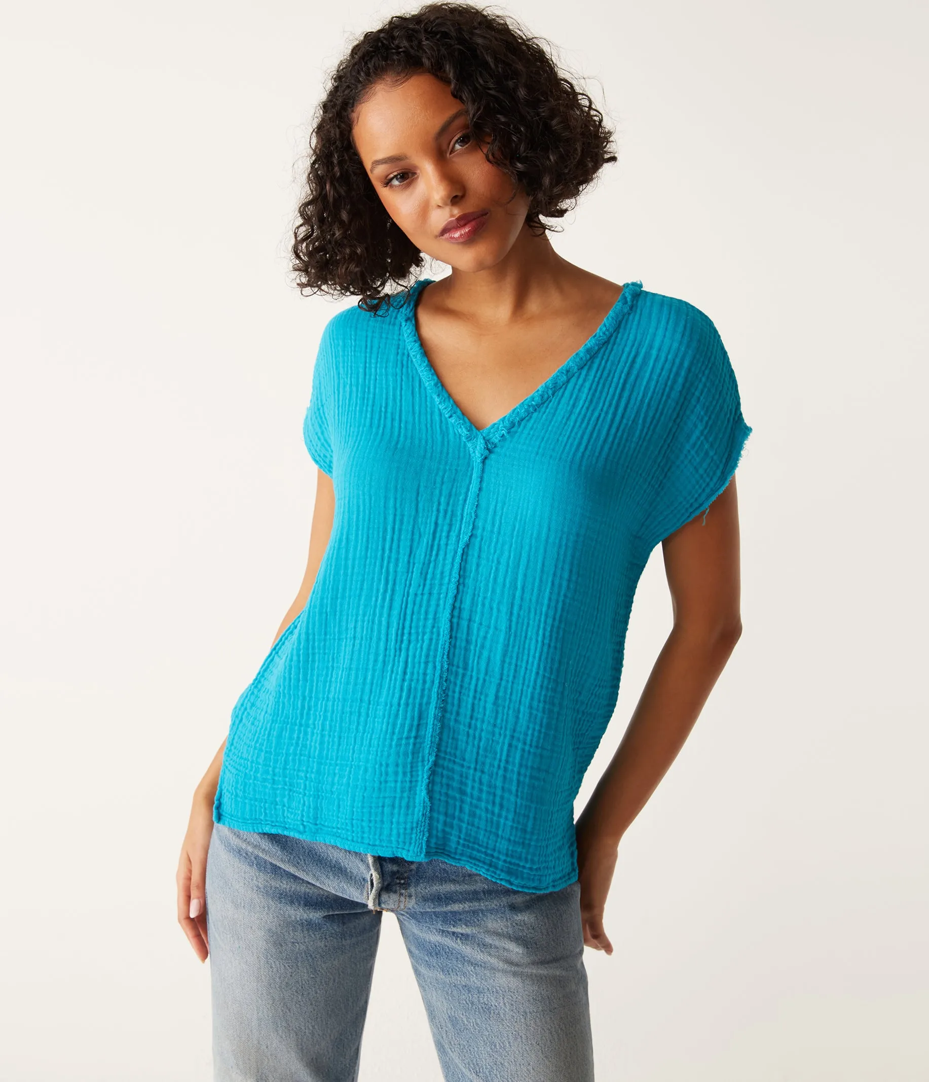 Draya Gauze V-Neck Top