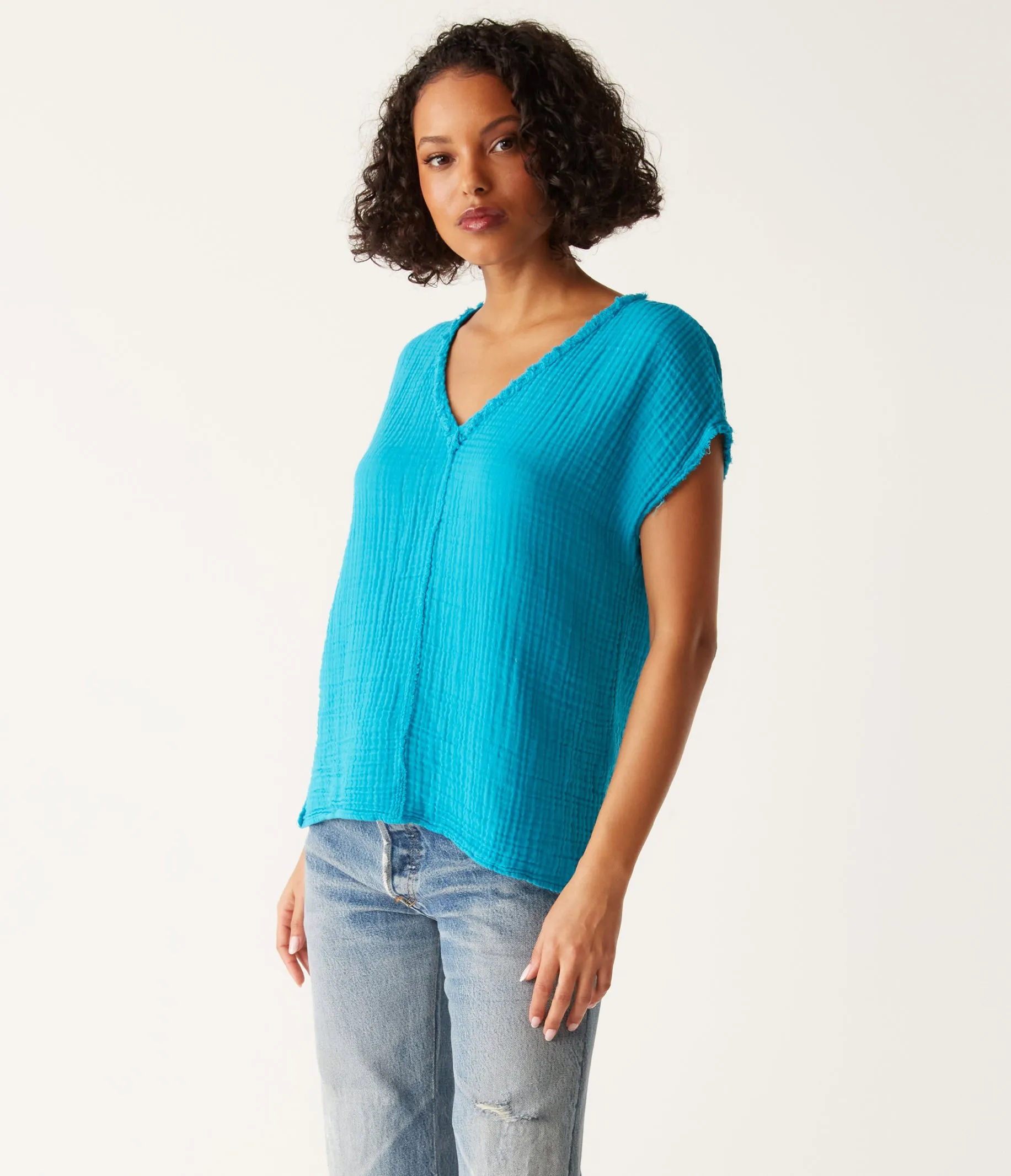 Draya Gauze V-Neck Top