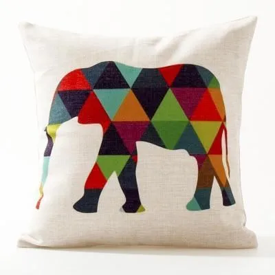 Europe Elephant Deer Geometric Pillow Cushion Cover