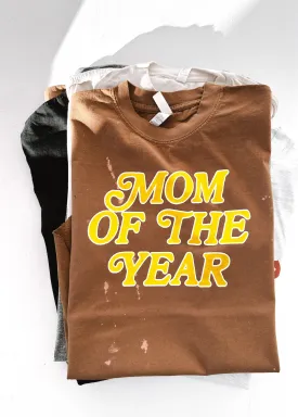 FINAL SALE: MOM OF THE YEAR BLEACHED OUT SIDE SLIT TEE