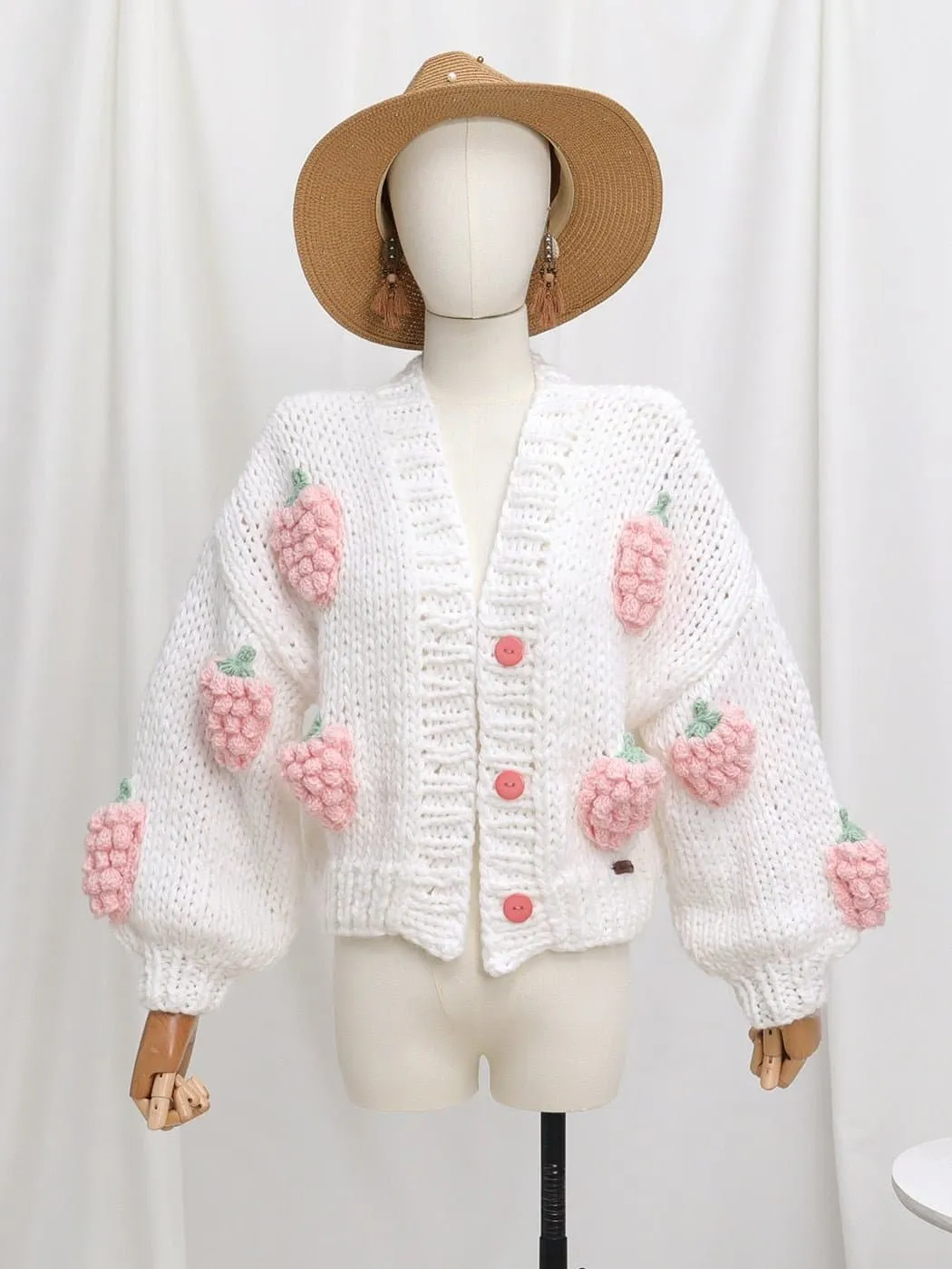 Floral Knitted Cozy Winter Sweater - Warm Loose Bohemian Style