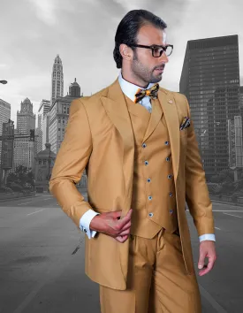 FLORENCE 3 PC CAMEL REGULAR FIT SUIT