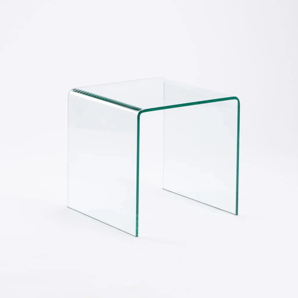 FLUTE 10MM TEMPERED GLASS 3PC SIDE TABLE NEST SET