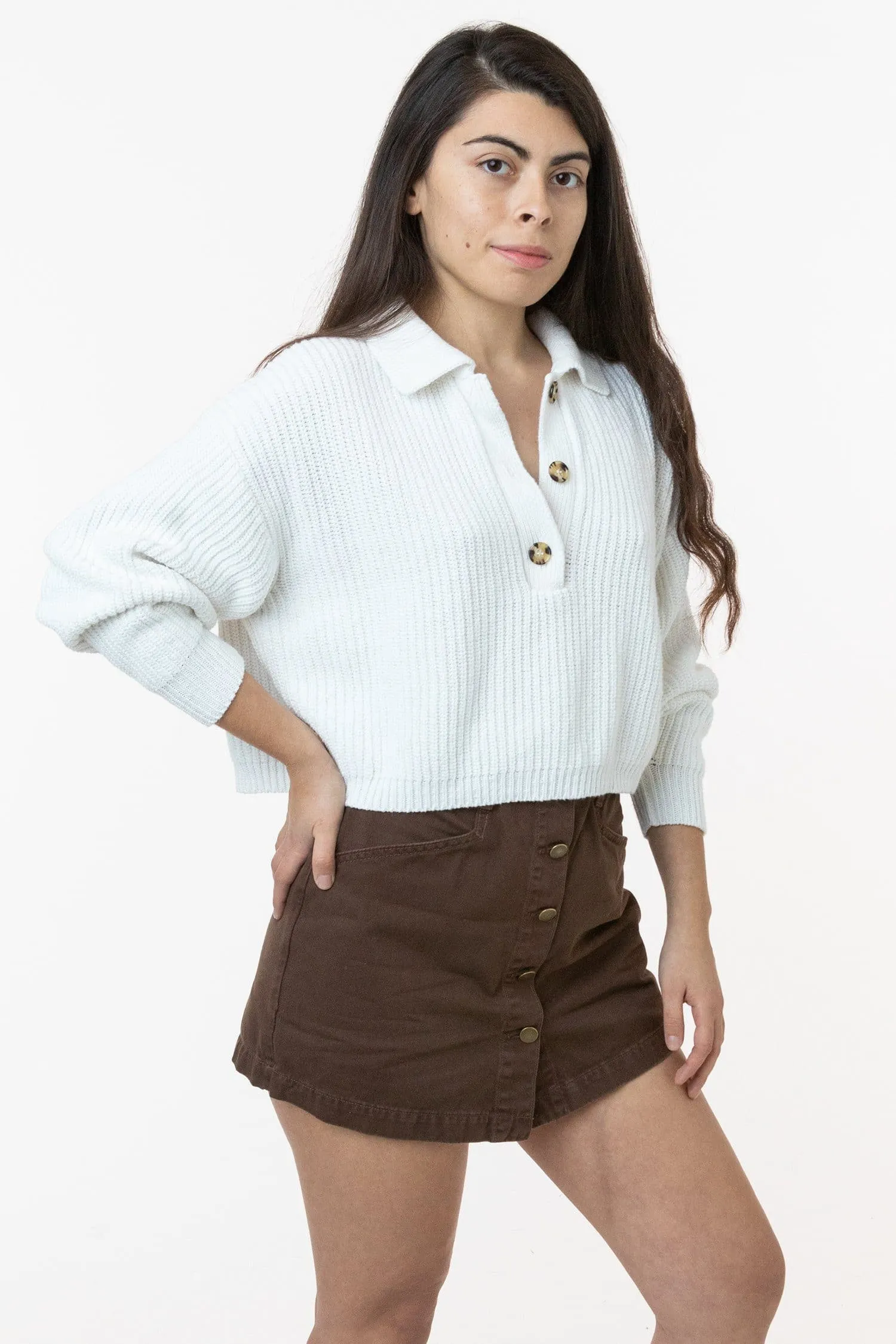 FM30GD - Fisherman Cropped Polo Pullover