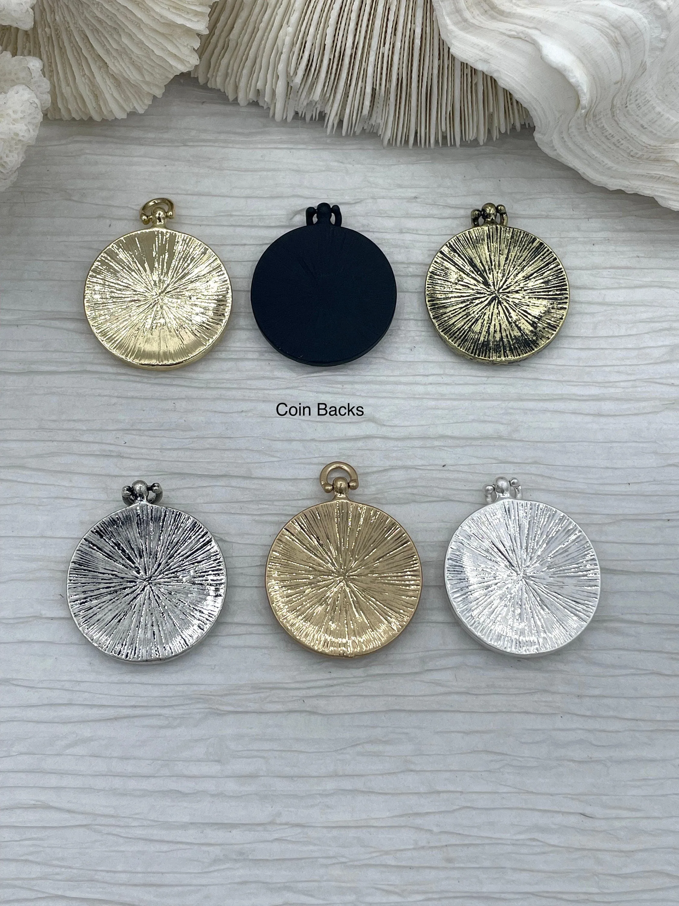 French Coin Pendant 30mm, Quilted Crown Lion Coin, Crown Medallion, Vintage Coin, Lion Coin, 6 Finishes,Coin Pendant, French Coin, Fast Ship