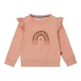 Girls Soft Pink Rainbow Sweatshirt | Dirkje