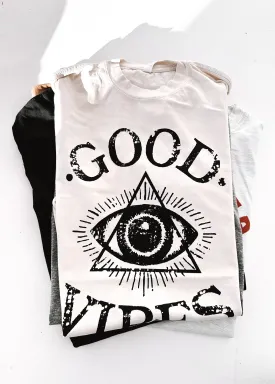 GOOD VIBES (BLACK) SIDE SLIT TEE