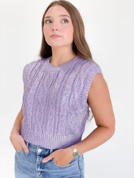 Halftime Show Sweater Vest - Lilac