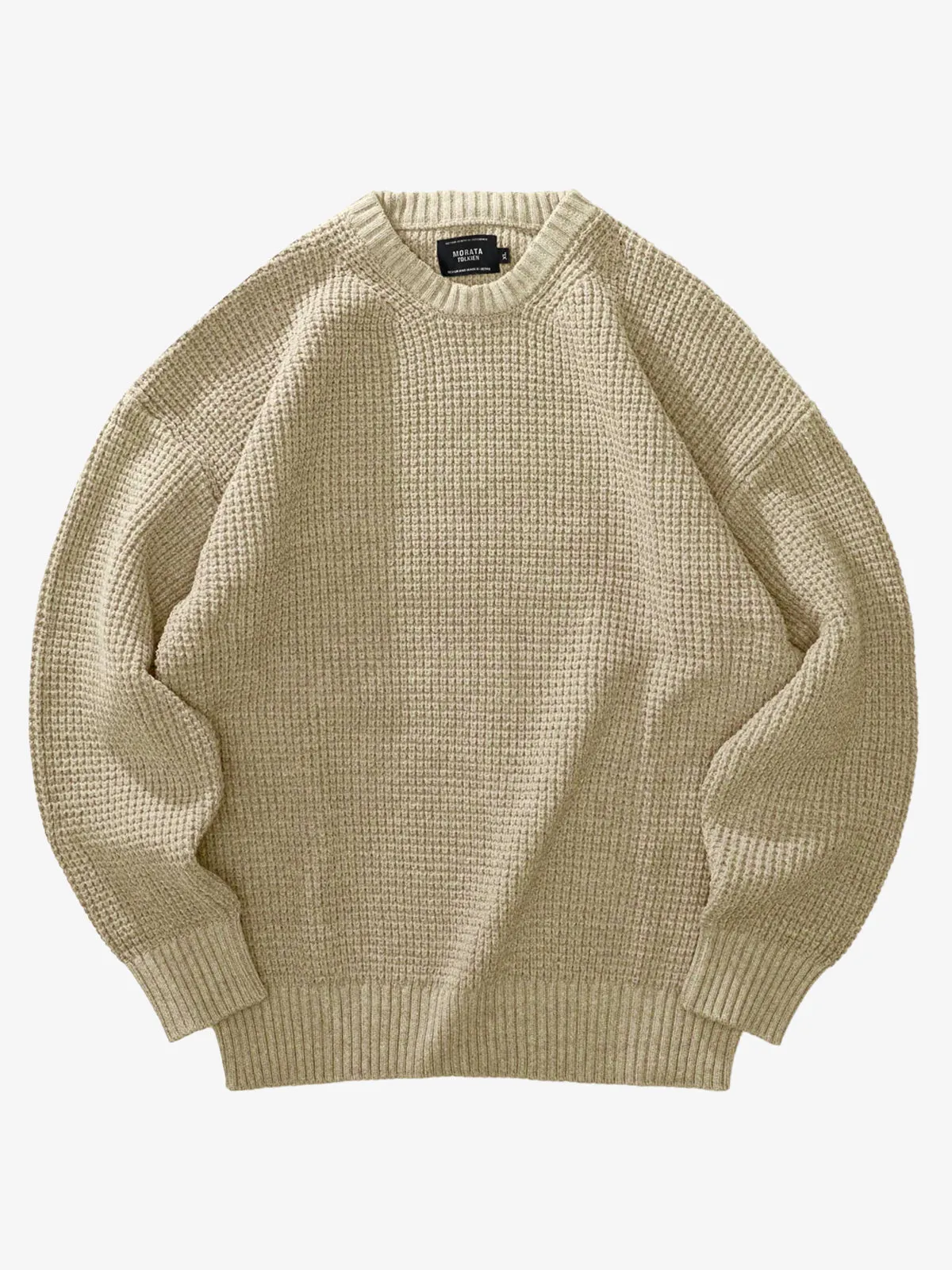 Heavyweight Waffle Crew Neck Knitted Sweater