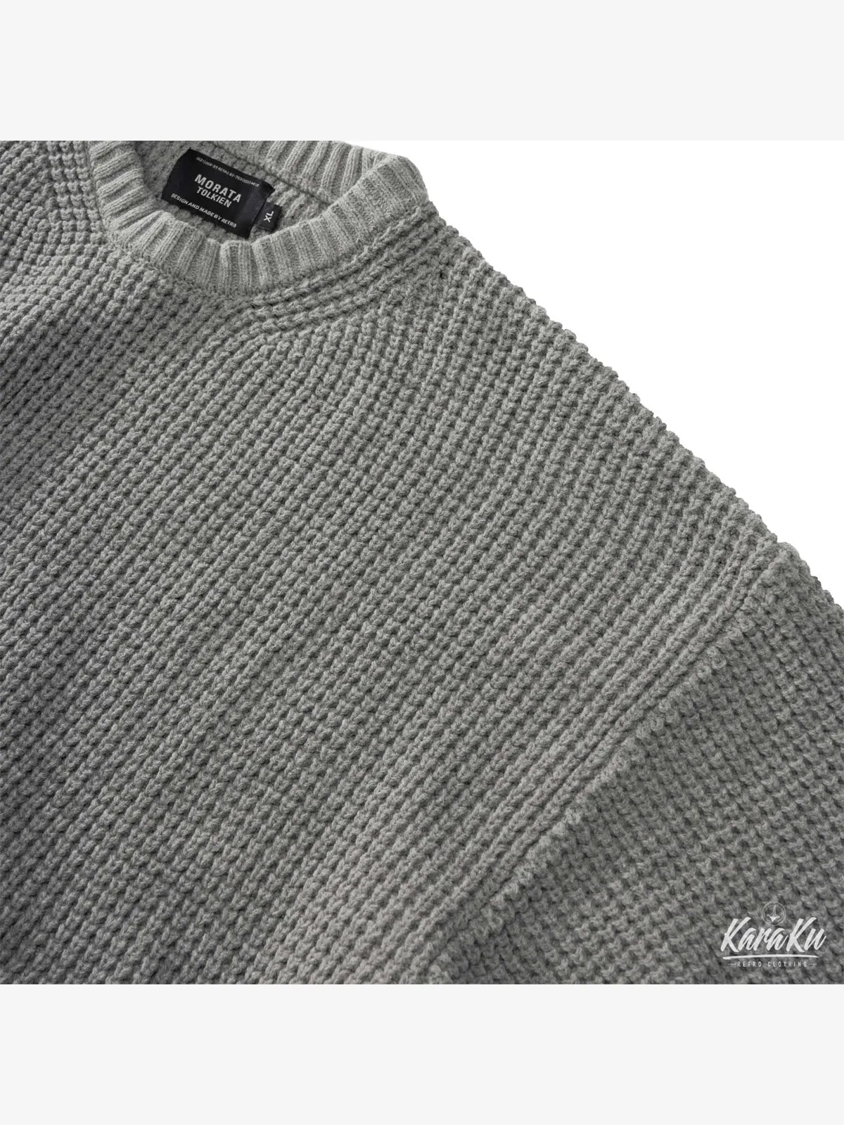 Heavyweight Waffle Crew Neck Knitted Sweater