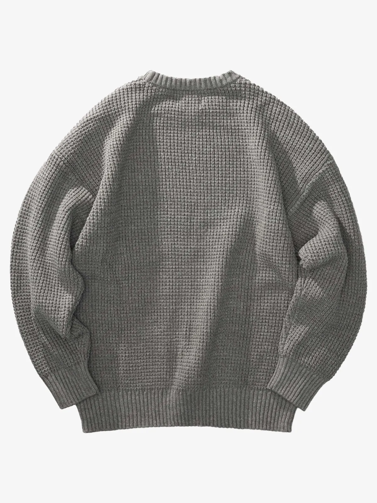 Heavyweight Waffle Crew Neck Knitted Sweater