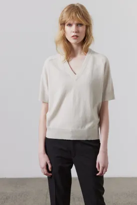 Jasper Cashmere V-Neck - Putty