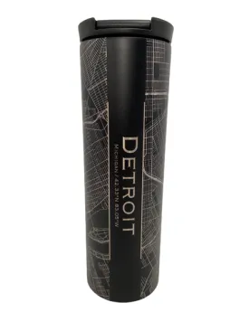 Map of Detroit Coffee Tumbler / Black