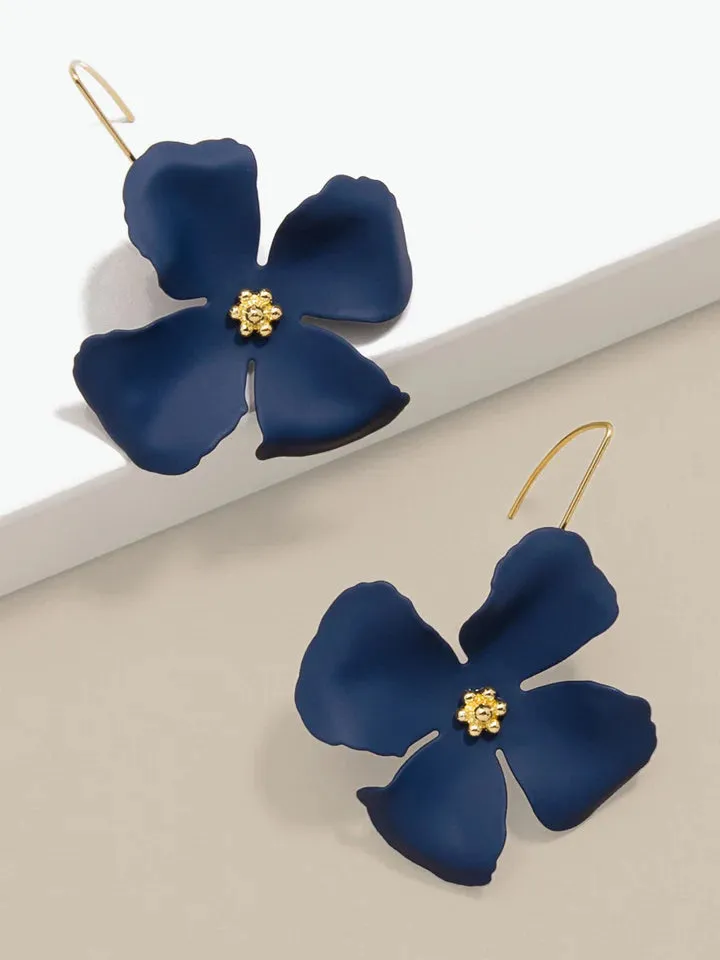 Matte Flower Drop Earring